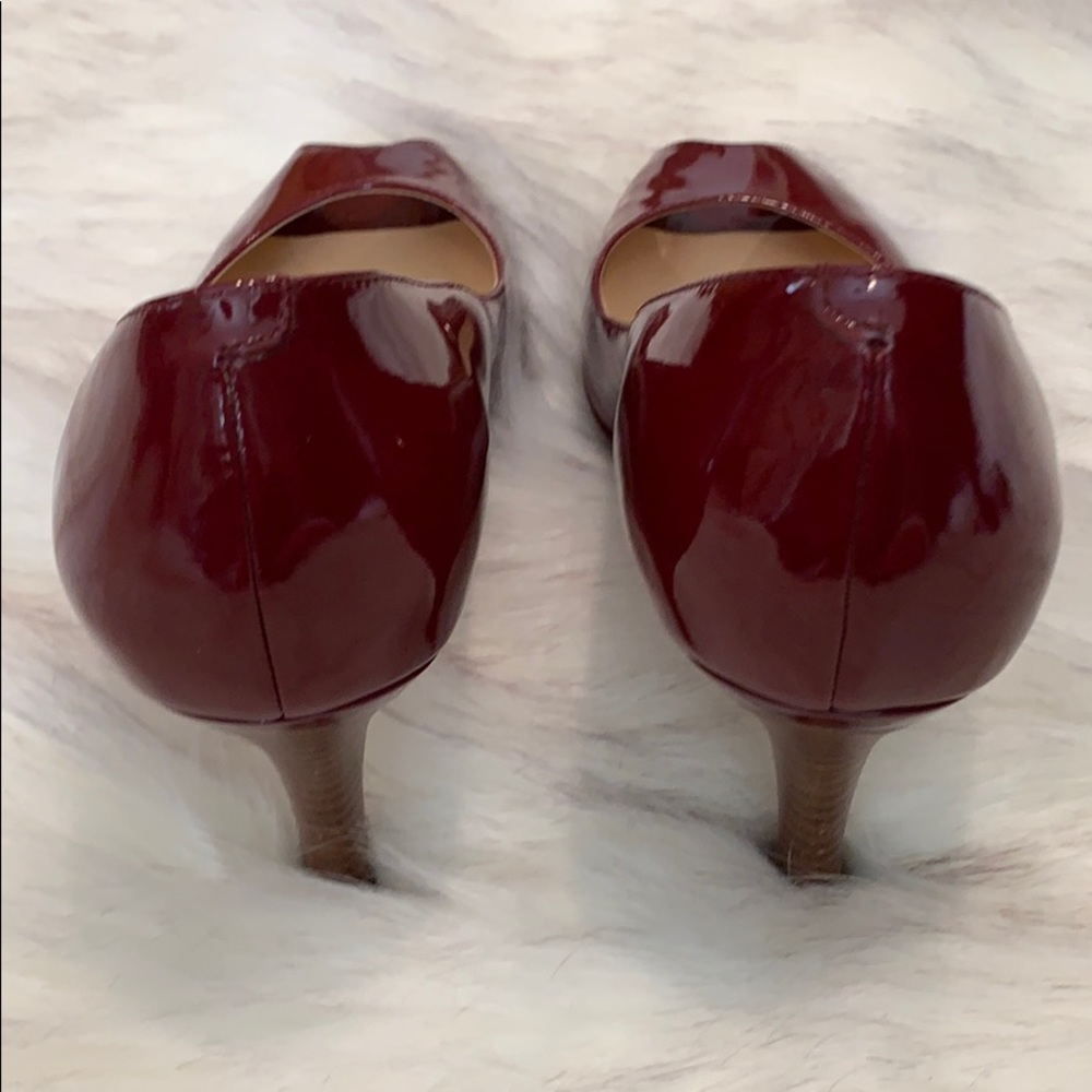 🍒Cole Haan Nike Air Cherry Red Peep Toe Pumps EUC - Picture 5 of 6